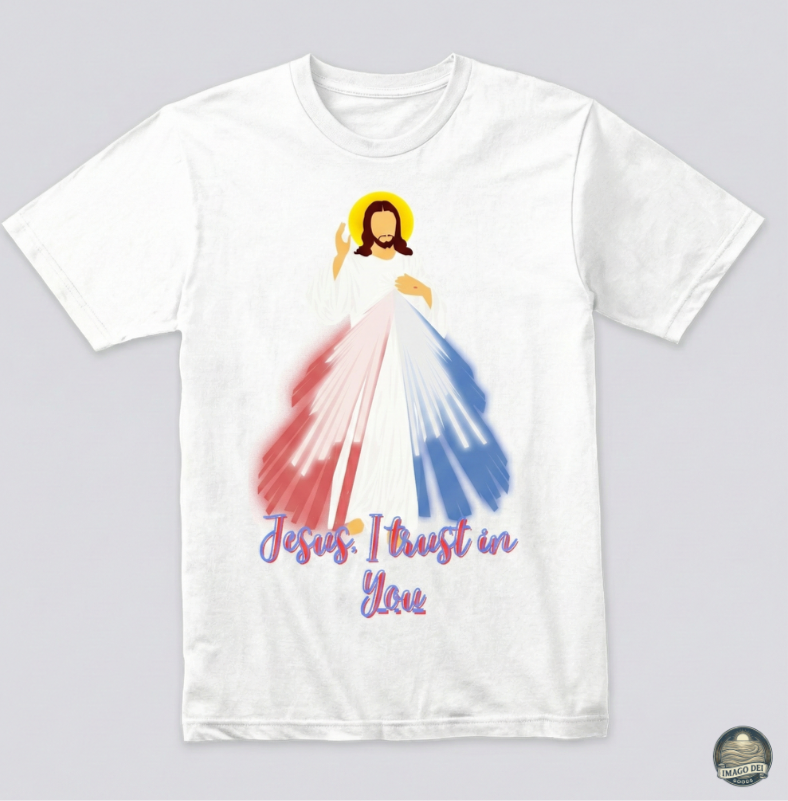 Divine Mercy T Shirt - Jesus I trust in You - 100 % Cotton