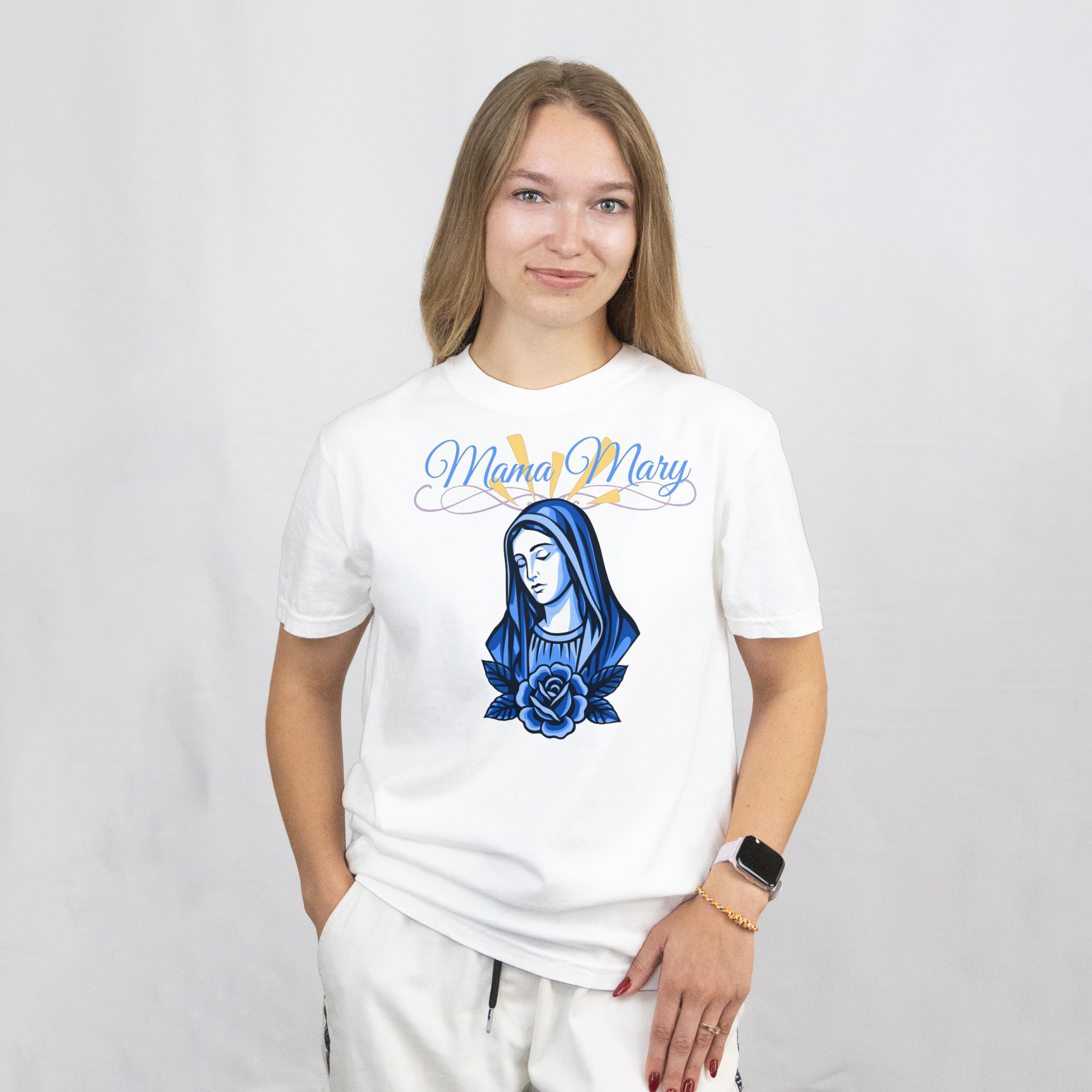 Mama Mary, Short-sleeve Women's Shirt - 100% Cotton