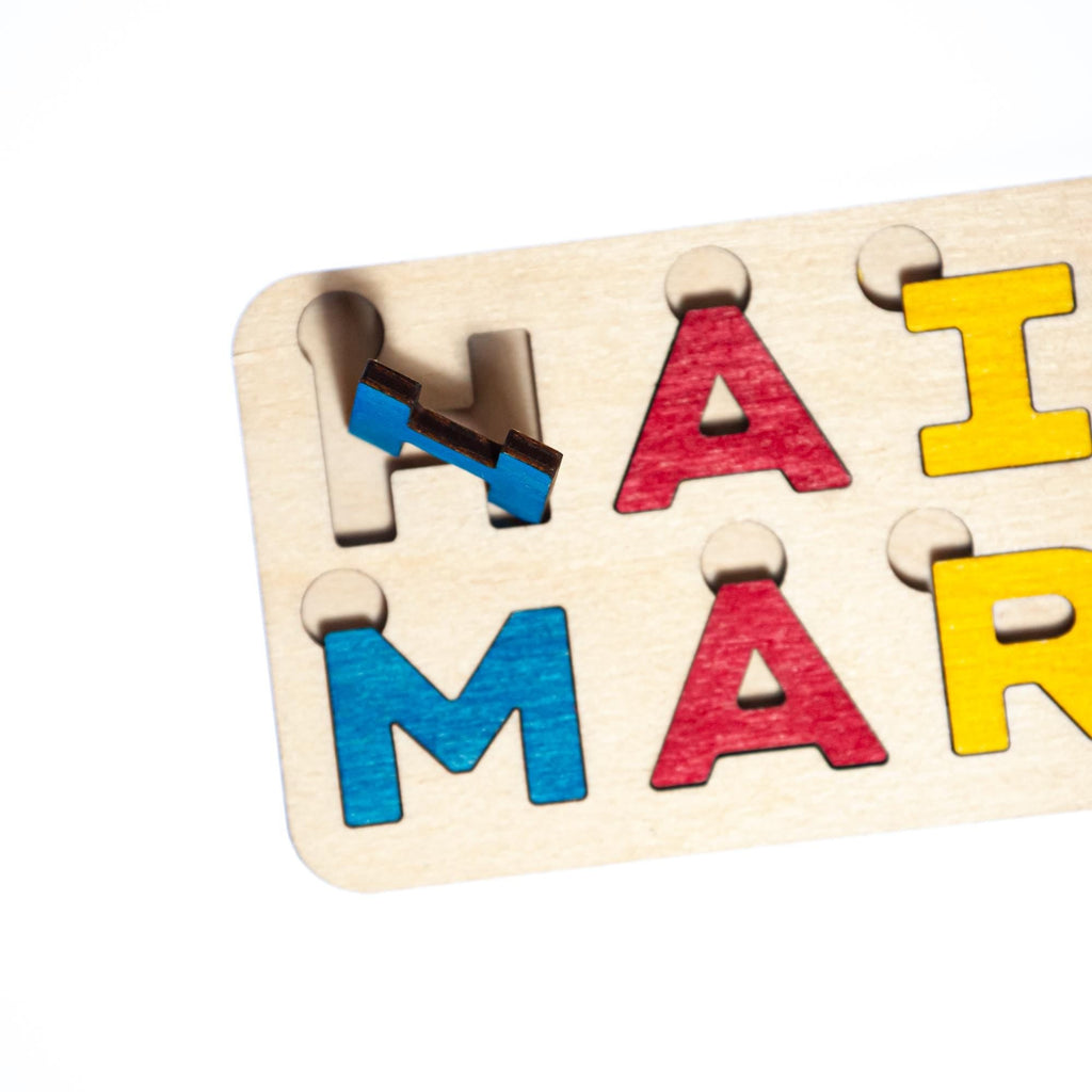 Mini Hail Mary Letter Puzzle, Made in the USA from Birch Wood, 5.5" x 2.75", Catholic Education, Home School